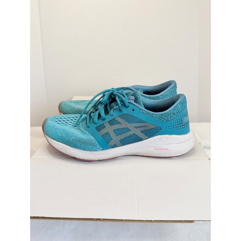 ASICS RoadHawk FF Running Shoes Womens 8.5 Teal Blue Good FlyteFoam T7D7N